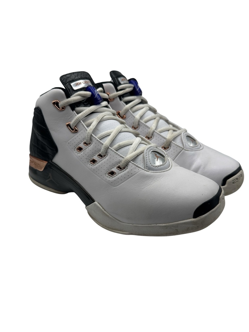 Jordan 17+ Retro Copper 2016 White Black Metallic Athletic Sneaker 832816-122